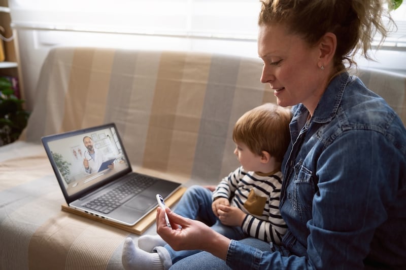 woman on virtual doctor appointment