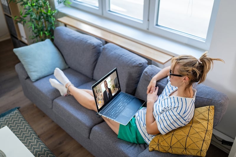 woman on virutal behavior health appointment